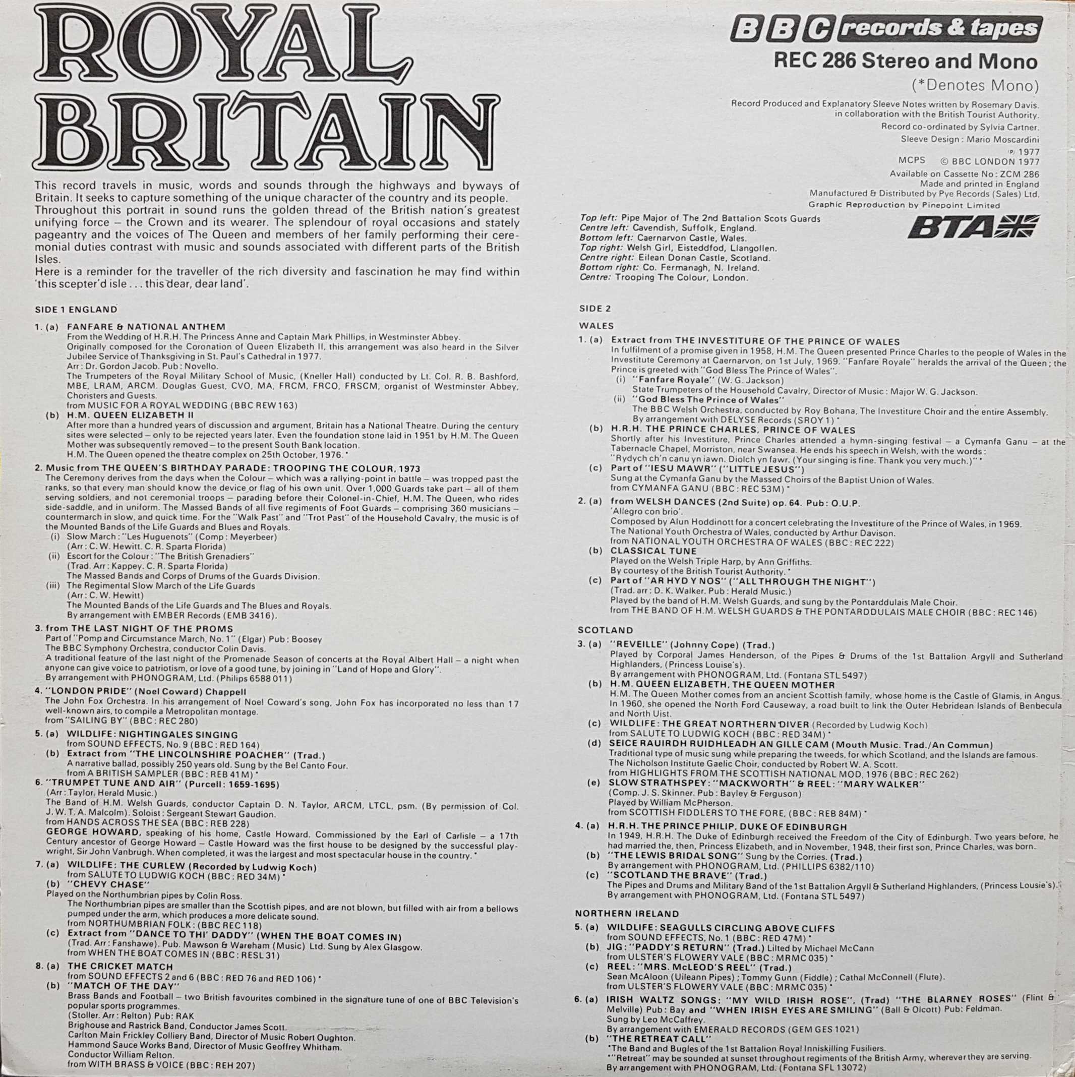 Picture of REC 286 Royal Britain - A journey in sound through the Queens realm by artist Various from the BBC records and Tapes library